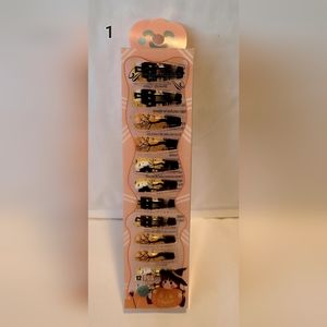 Halloween Press On Nails 12 Pc Set With Free Bottle Of Adhesive Glue New In Box